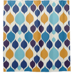 Mid Century 1960s Geometric   Shower Curtain