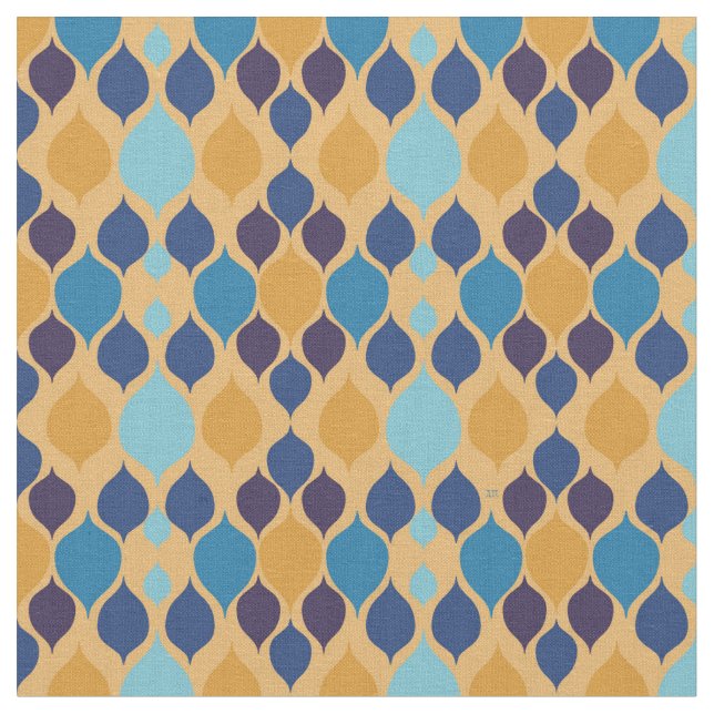 Mid Century 1960s Geometric Yellow Fabric (Close Up)