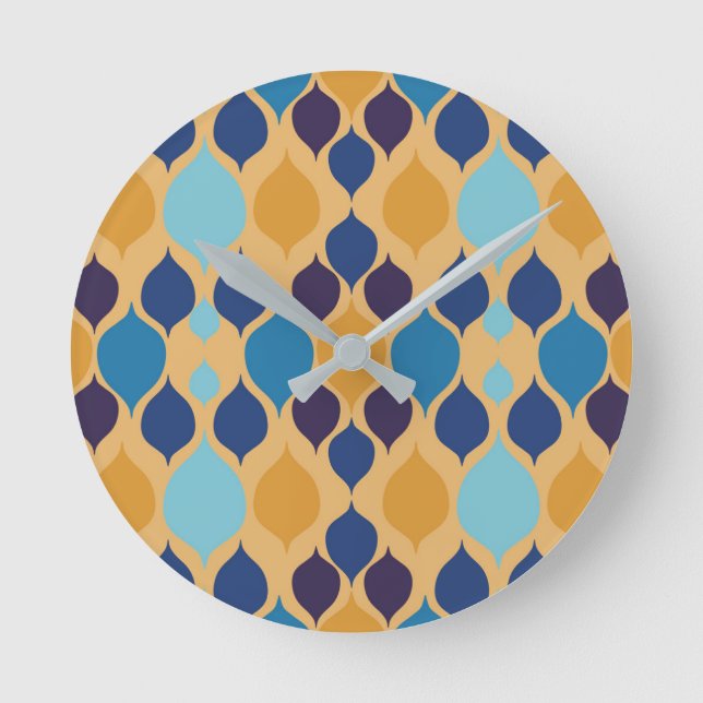 Mid Century 1960s Geometric Yellow  Round Clock (Front)