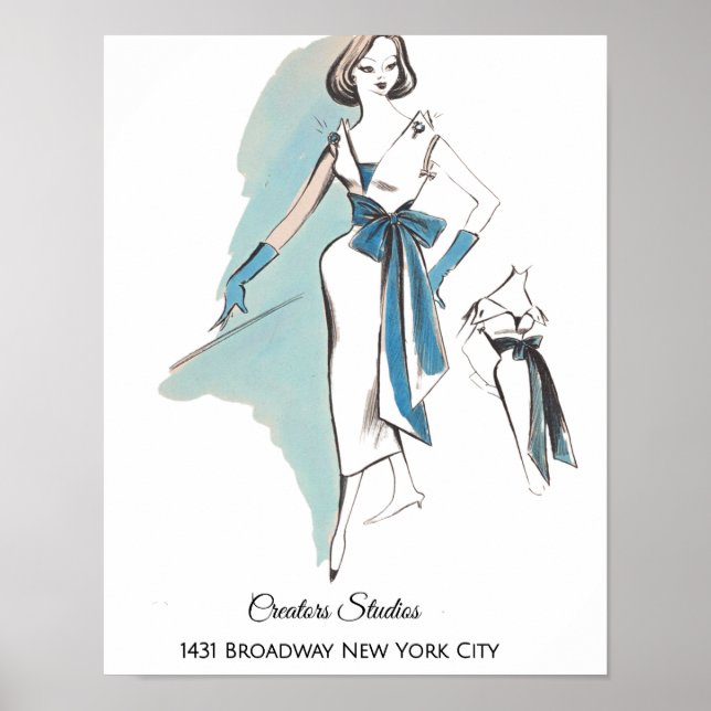 Mid-Century 1960's Ladies Fashion Poster (Front)