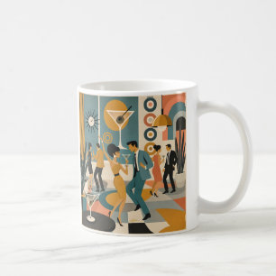 Mid Century 60s Hip Martini Cocktail Dance Party Coffee Mug