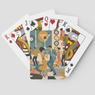 Mid Century 60s Hip Martini Cocktail Dance Party Playing Cards