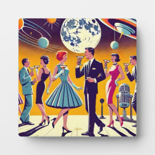 Mid Century 60s Space Age Cocktail Party Plaque