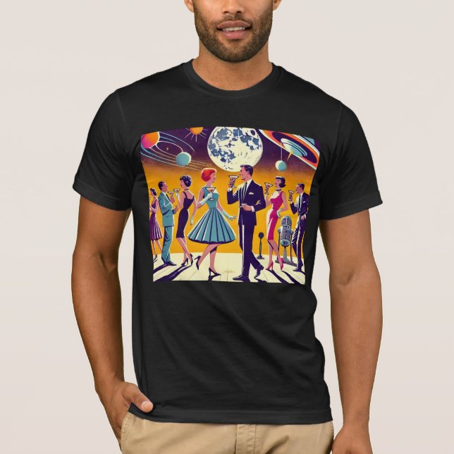 Mid Century 60s Space Age Cocktail Party T-Shirt (Front)