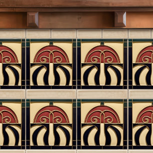 Mid-Century Abstract Arts And Crafts Movement Ceramic Tile