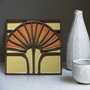 Mid-Century Abstract Arts And Crafts Movement Ceramic Tile
