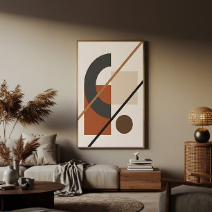 Mid-Century Abstract Earthy Tones Poster