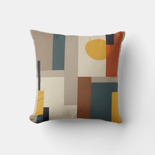 Mid Century Abstract Geometric Harmony Cushion (Front)
