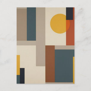 Mid Century Abstract Geometric Harmony Postcard
