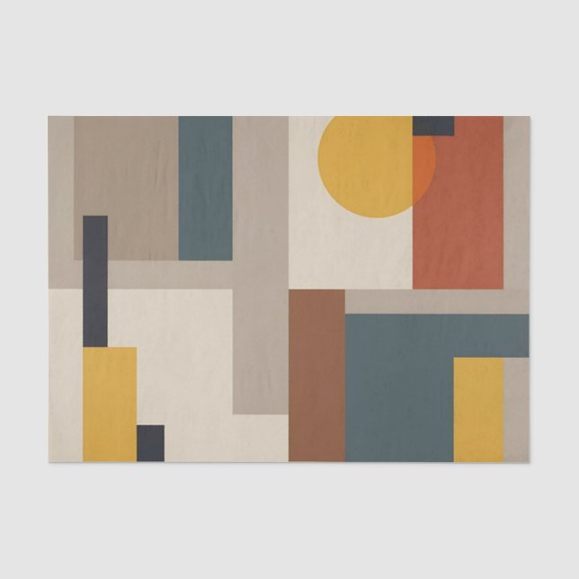 Mid Century Abstract Geometric Harmony Tissue Paper (Front)