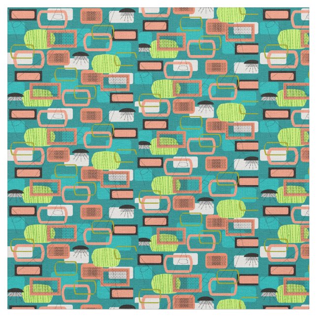 Mid-Century Abstract in Green Fabric (Close Up)