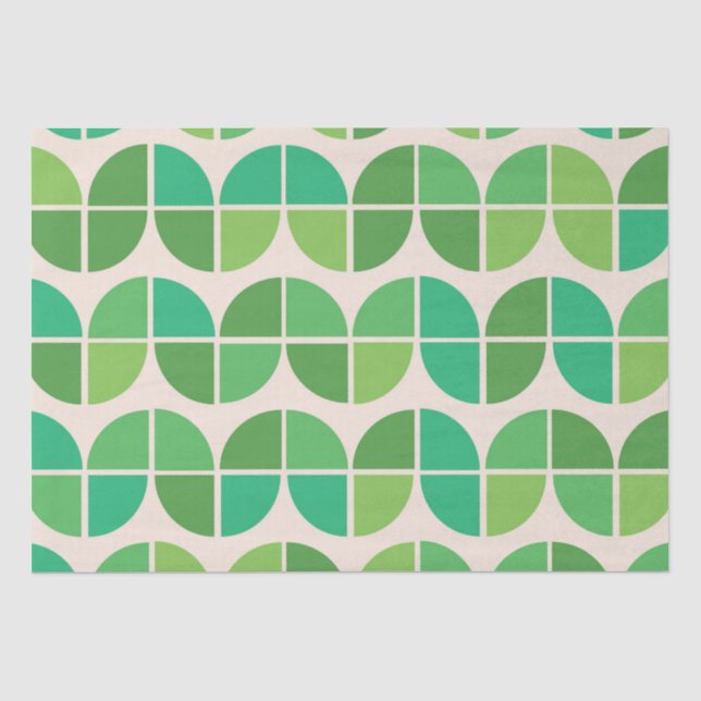 Mid Century Abstract Mint Lime Green Pattern Tissue Paper (Front)