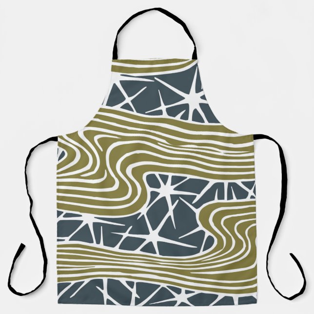 Mid century abstract modern Illustration - Beautif Apron (Front)