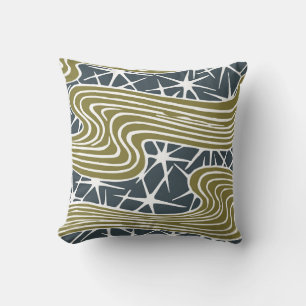 Mid century abstract modern Illustration - Beautif Cushion