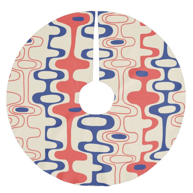 Mid-century abstract: modern seamless design. brushed polyester tree skirt (Front)