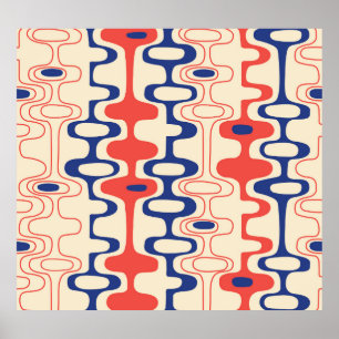 Mid-century abstract: modern seamless design. poster