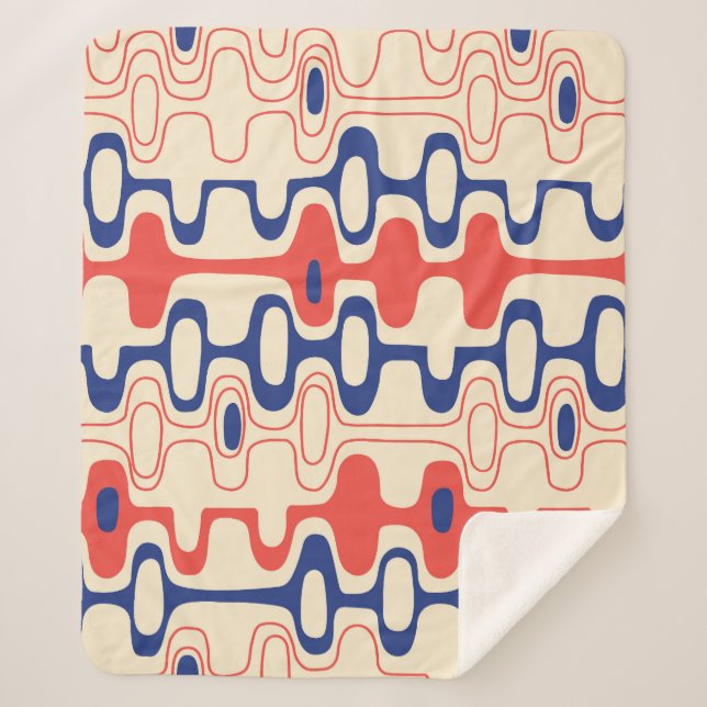 Mid-century abstract: modern seamless design. sherpa blanket (Front)
