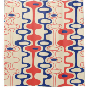 Mid-century abstract: modern seamless design. shower curtain