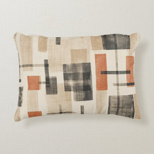 Mid Century Abstract Plaid Decorative Cushion