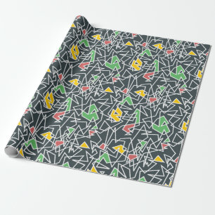 Mid century abstract style modern architect design wrapping paper
