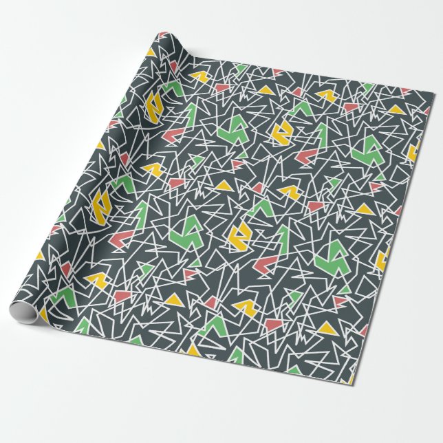 Mid century abstract style modern architect design wrapping paper (Unrolled)