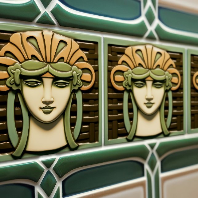 Mid-Century Abstract Symmetry Arts Crafts Movement Ceramic Tile (Creator Uploaded)