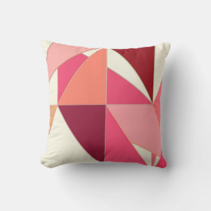 Mid Century Abstract - Triangles, Shell Pink Cushion