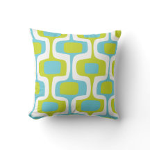 Mid-Century Aqua  Chartreuse MCM Retro Pattern
