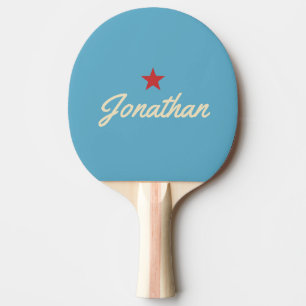 Mid-Century Aqua Sky Vintage RD Star Signature Ping Pong Paddle