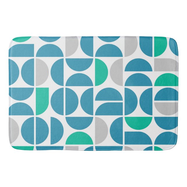 Mid Century Aquatic Tiles Bath Mat (Front)