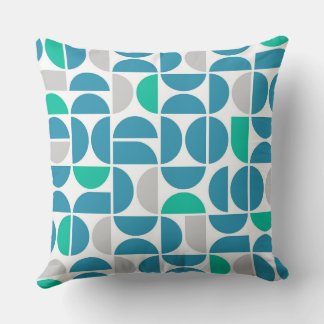 Mid Century Aquatic Tiles Cushion