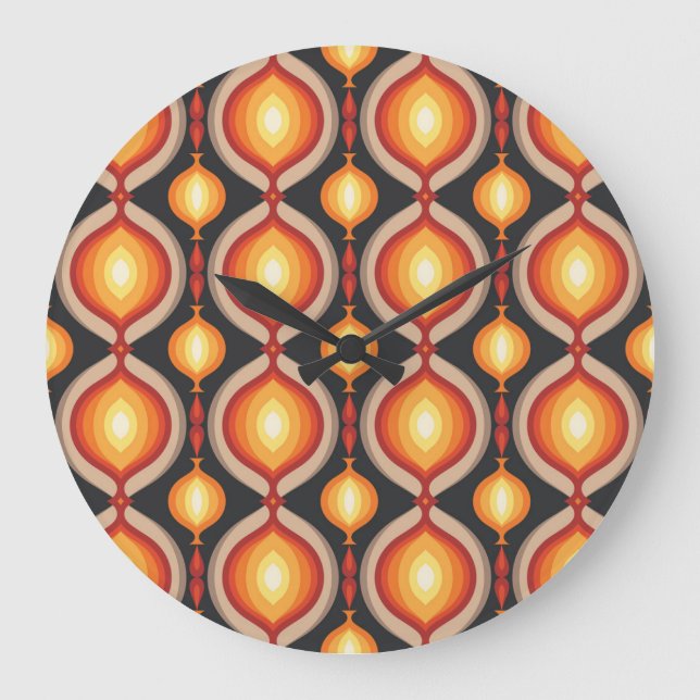 Mid-century art: abstract geometric background. large clock (Front)