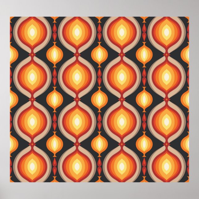 Mid-century art: abstract geometric background. poster (Front)