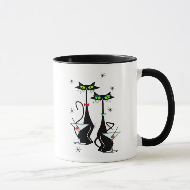 Mid Century Art Cats Mug (Right)