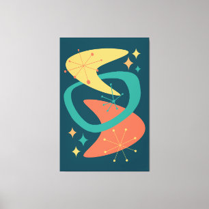 Mid Century Atomic Age 7 Charcoal Canvas Print