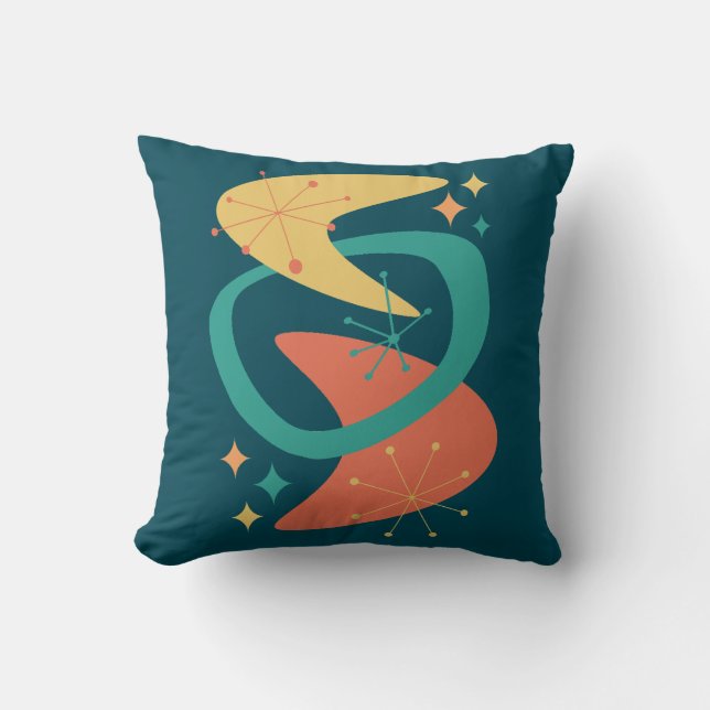 Mid Century Atomic Age 7 Charcoal Cushion (Front)