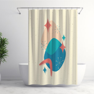 Mid-Century Atomic Age Abstract 17 Shower Curtain