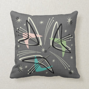 Mid Century Atomic Boomerangs and Starbursts Cushion