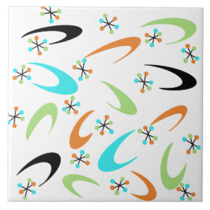 Mid-Century Atomic Ceramic Tile