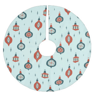 Mid-Century Atomic Christmas Brushed Polyester Tree Skirt