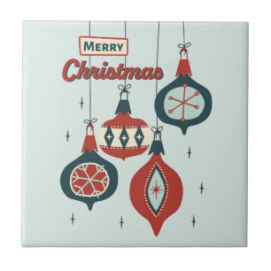 Mid-Century Atomic Christmas Ceramic Tile