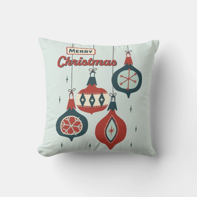 Mid-Century Atomic Christmas Cushion (Front)