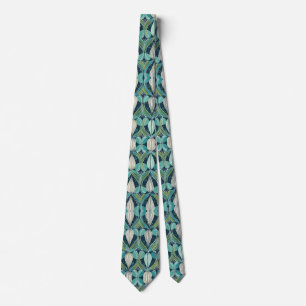 Mid Century Atomic Drops Blue Green Pattern Tie