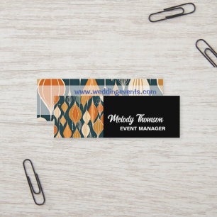 Mid Century Atomic Drops Ochre  Modern Retro  Mini Business Card