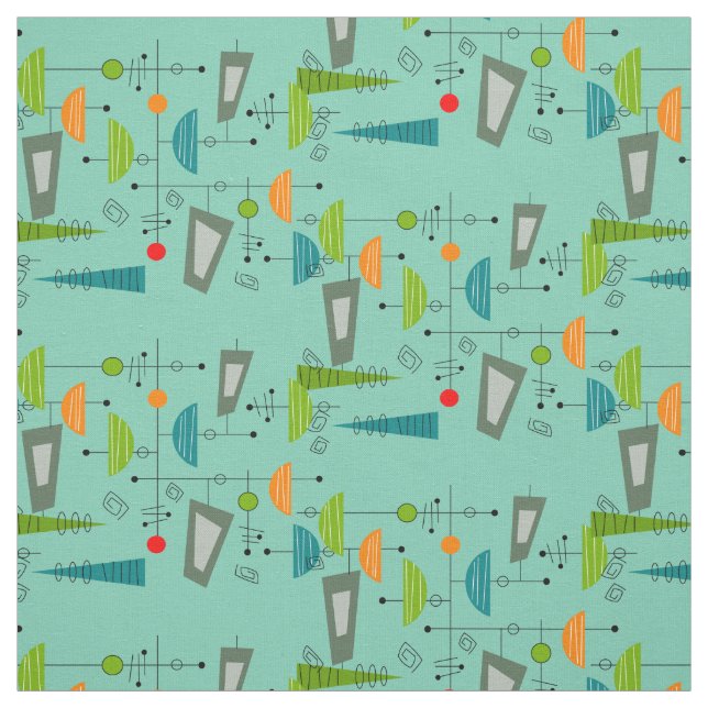Mid-Century Atomic Era Inspired Nuclear Age Fabric (Swatch)
