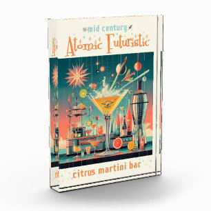 Mid Century Atomic Futuristic Citrus Martini Bar Photo Block