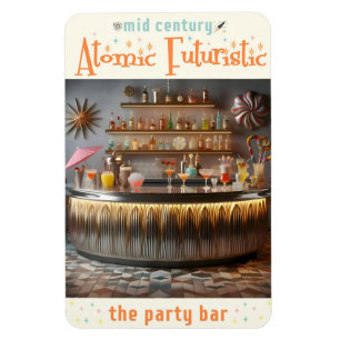 Mid Century Atomic Futuristic Party Bar Magnet