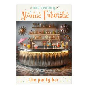 Mid Century Atomic Futuristic Party Bar Photo Print