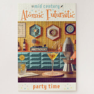 Mid Century Atomic Futuristic Party Room Jigsaw Puzzle