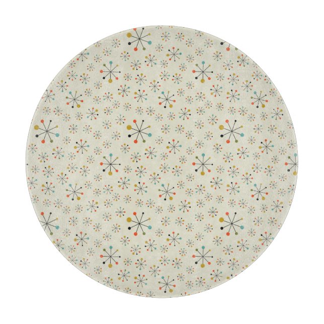 Mid-Century Atomic Inspired Pattern Cutting Board (Front)